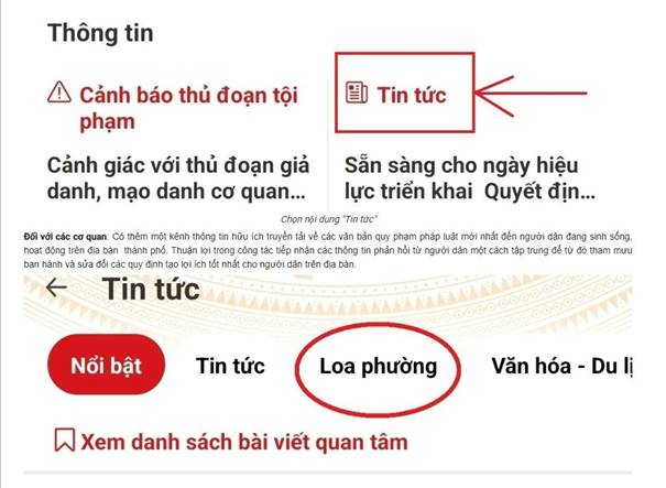 Đẩy mạnh đăng tin tuyên truyền qua tiện ích “Loa phường” trên ứng dụng VNeID